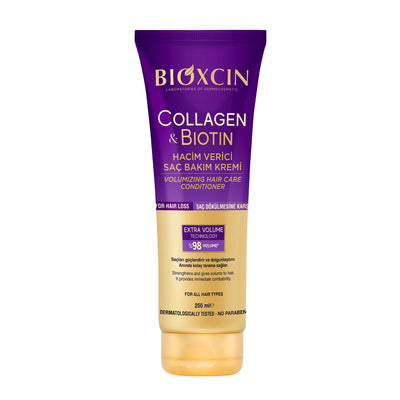 Bioxcin Collagen & Biotin Volumizing Hair Conditioner 250 ml packaging and product view - Bioxcin