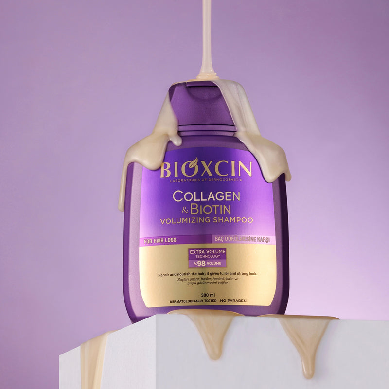 Translation missing: en.Bioxcin Collagen &amp; Biotin Volumizing Shampoo 300 ml packaging and product view - Bioxcin - accessibility.image_number 3
