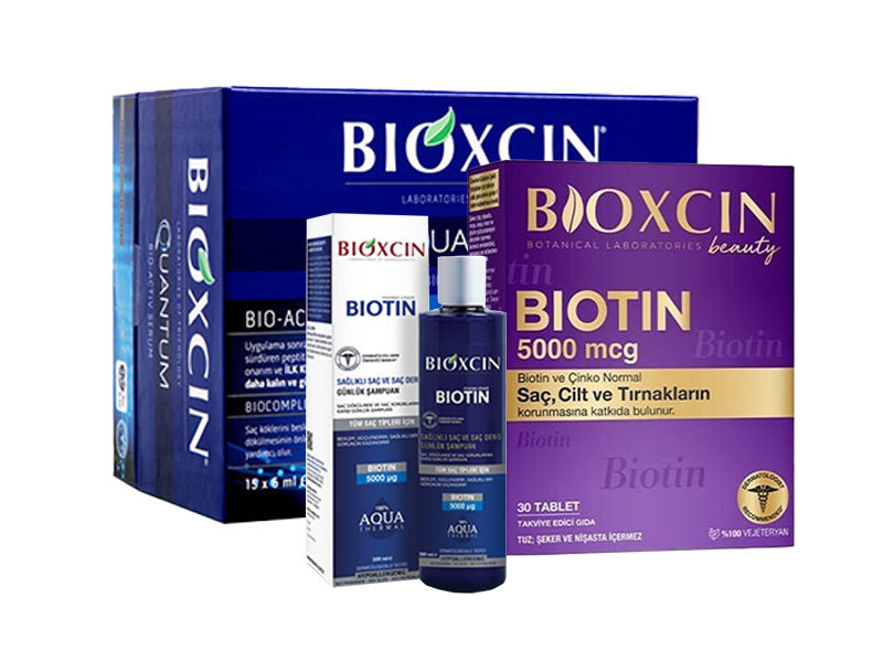 Translation missing: en.Bioxcin Hair Care Set with Biotin Tablets, Shampoo, and Serum - Sets - accessibility.image_number 1