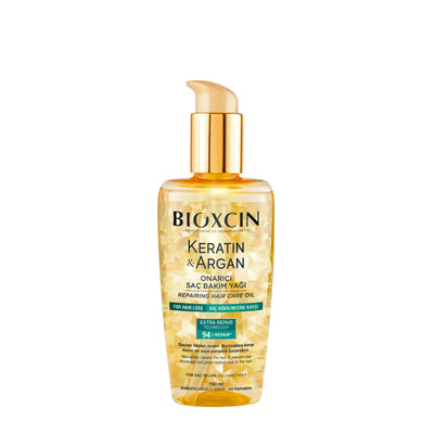 Bioxcin Keratin & Argan Repairing Hair Care Oil 150 ml packaging and product view - Bioxcin