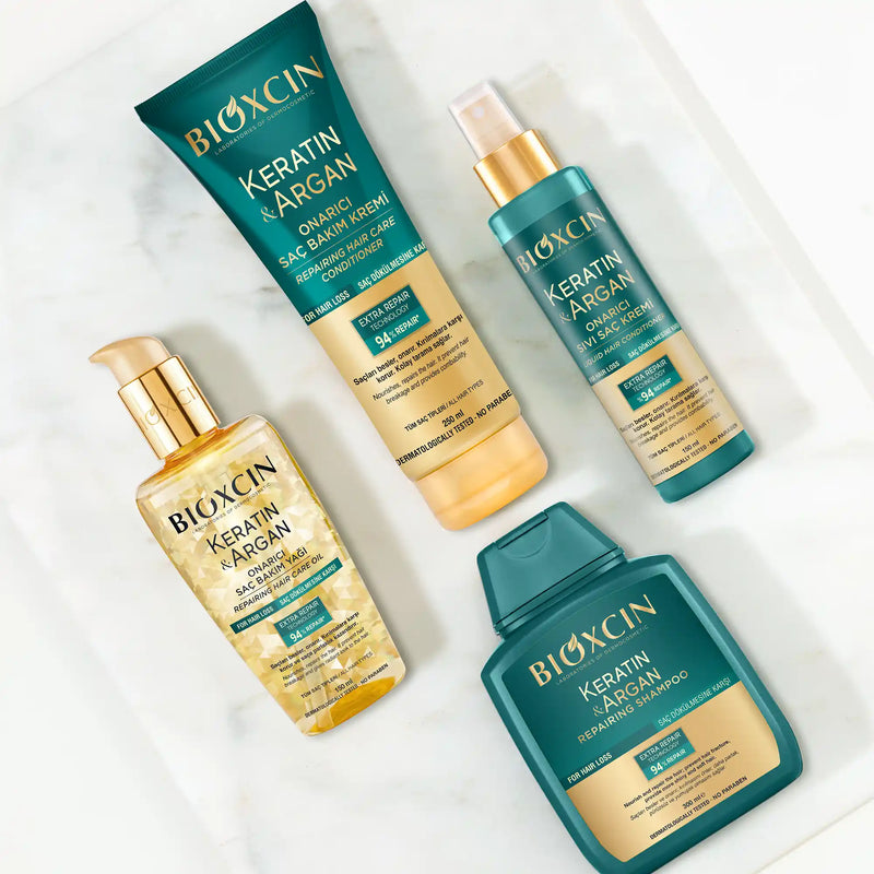 Bioxcin Keratin & Argan Repairing Leave-In Hair Conditioner 150 ml packaging and product view - Bioxcin - Image 2