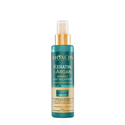 Bioxcin Keratin & Argan Repairing Leave-In Hair Conditioner 150 ml packaging and product view - Bioxcin
