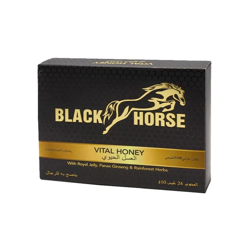 Translation missing: ar.Black Horse Vital Honey Herbal Paste 10g x 24 Pieces – Premium honey and herbal paste in sealed sachets - Black Horse - accessibility.image_number 1