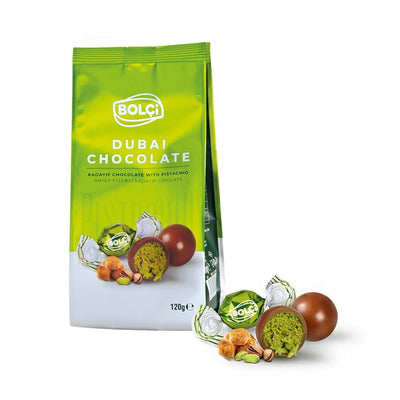 Bolci Dubai Milk Chocolate Pistachio Kadaif Balls 120g - Bolci