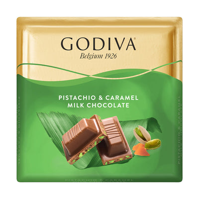 Godiva Milk Chocolate with Pistachio & Caramel Square 60g - Godiva