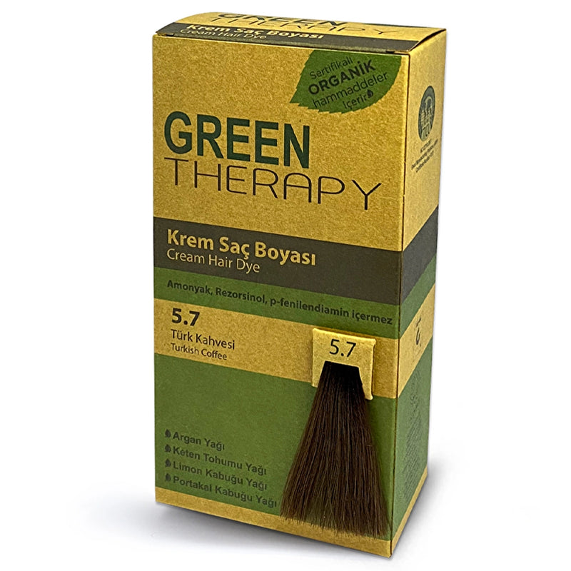 Translation missing: en.Green Therapy Hair Color Cream Turkish Coffee Brown No: 5.7 packaging and product view - Green Therapy - accessibility.image_number 1