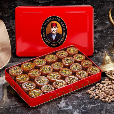 H. Mustafa Pistachio Aleppo Burma Kadaif 1kg Tin - H. Mustafa