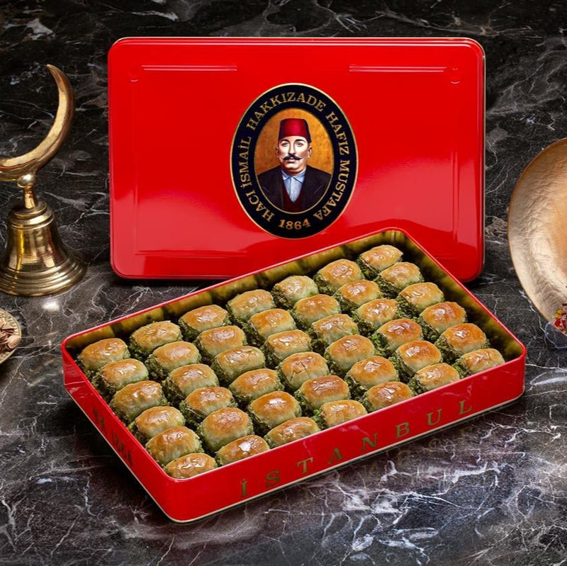 H. Mustafa Pistachio Dilber Baklava 1kg Tin - H. Mustafa