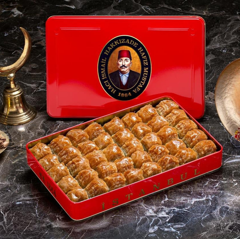 H. Mustafa Pistachio Dry Baklava 1kg Tin