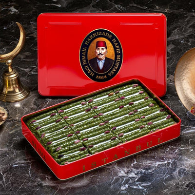 H. Mustafa Pistachio Princess Baklava 1kg Tin - H. Mustafa