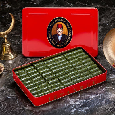 H. Mustafa Pistachio Roll Baklava 1kg Tin - H. Mustafa