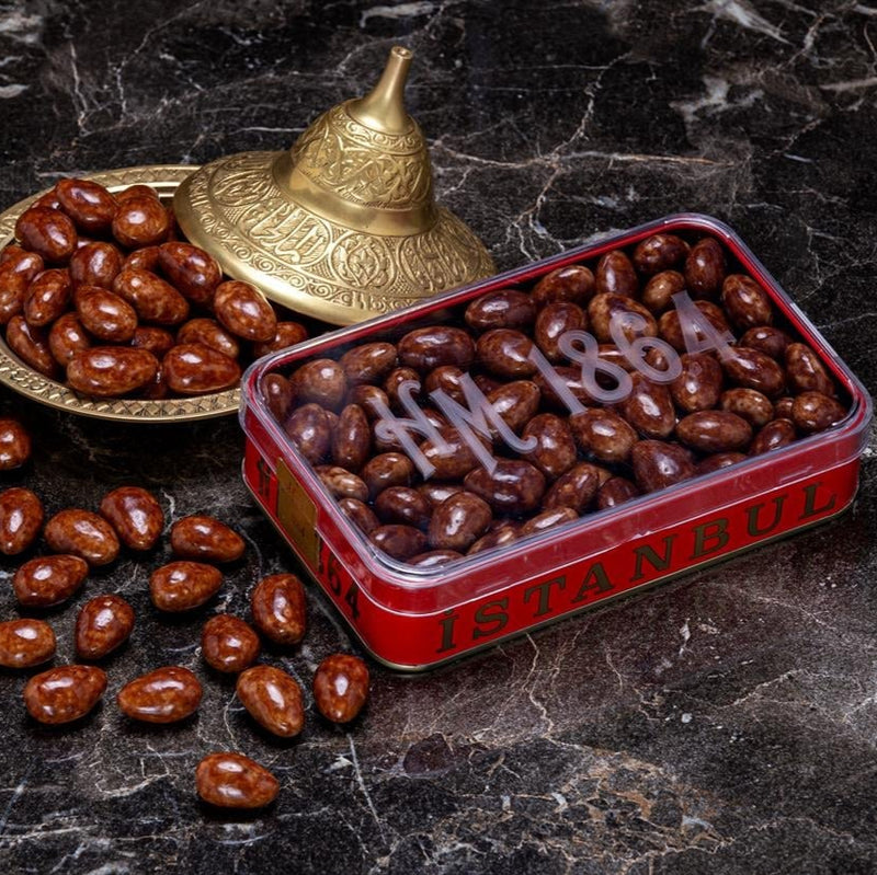 H. Mustafa Tiramisu Almond Dragee 350g Large Metal Tin