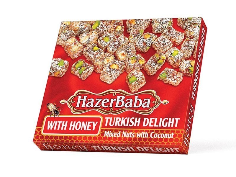 Translation missing: en.Hazer Baba Turkish Delight with Mixed Nuts, Honey and Coconut available in multiple sizes - Hazer Baba - accessibility.image_number 1