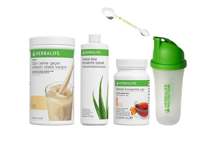 Herbalife Best Set with Shake, Aloe Drink, Tea, Shaker, and Sustainable Scoop - Sets