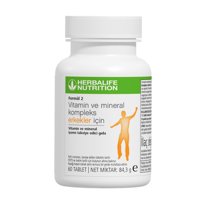 Herbalife Formula 2 Vitamin & Mineral Complex for Men 60 tablets bottle front view - Herbalife