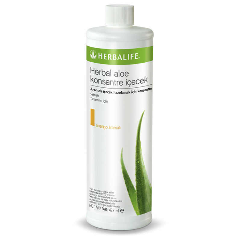 Herbalife Herbal Aloe Concentrate Drink Mango Flavor 473 ml bottle front view - Herbalife