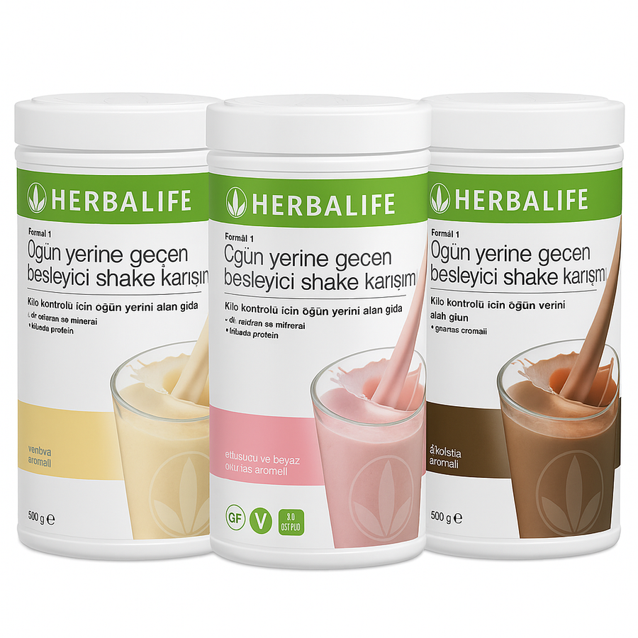 Herbalife Shake Set with Chocolate, Raspberry & White Chocolate, and Vanilla