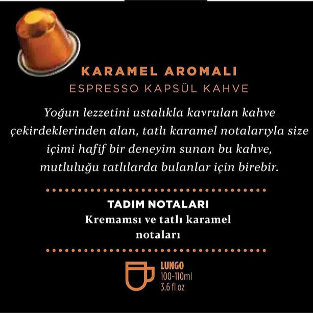 Kahve Dunyasi Caramel Flavored Capsule Coffee 10 Pieces Box - صورة 3