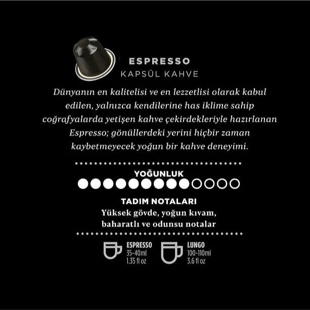 Kahve Dunyasi Espresso Capsule Coffee 10 Pieces Box - صورة 3