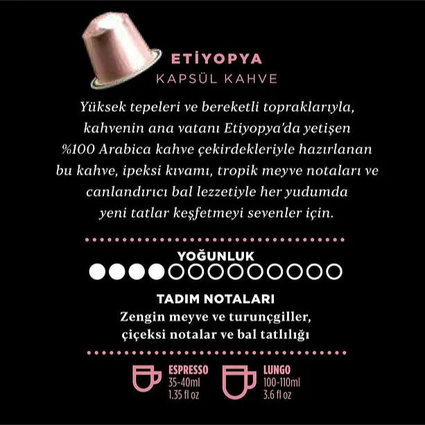 Kahve Dunyasi Ethiopia Capsule Coffee 10 Pieces Box - صورة 3