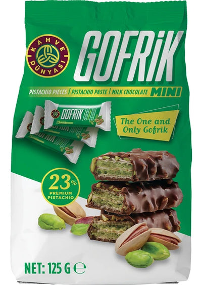 Kahve Dunyasi Gofrik Milk Chocolate Wafer with Pistachio Paste 125g x 10 Pack