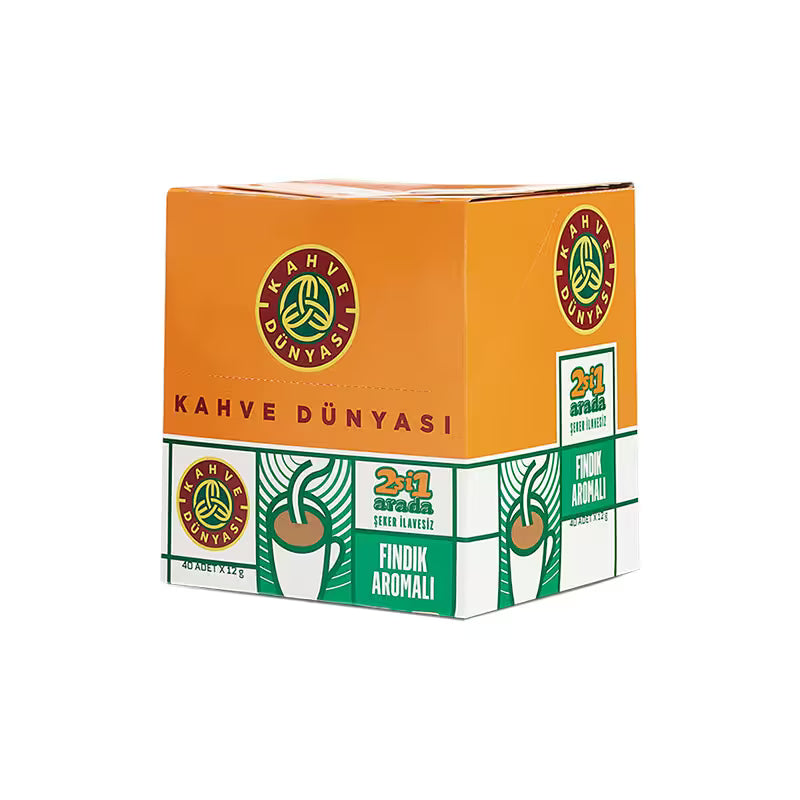 Kahve Dunyasi Hazelnut Flavored 2-in-1 Coffee 12g x 40 Pack - صورة 2