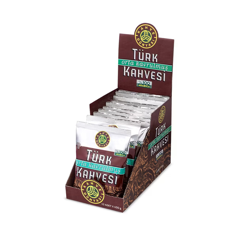 Kahve Dunyasi Medium Roasted Turkish Coffee 12 x 100g Pack - صورة 1