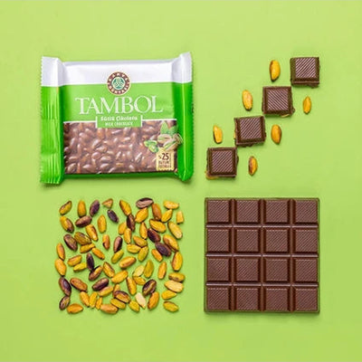 Kahve Dunyasi Tambol Milk Chocolate with Whole Pistachio 100g Pack