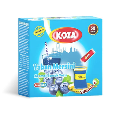 Koza Blueberry Flavored Instant Drink Powder 50 Sachets Box - Koza