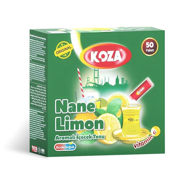 Koza Mint Lemon Flavored Instant Drink Powder 50 Sachets Box - Koza