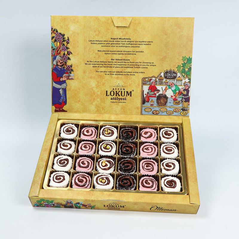 Lokum Atolyesi assorted chocolate roll Turkish delight gluten-free vegan 500g - Lokum Atolyesi