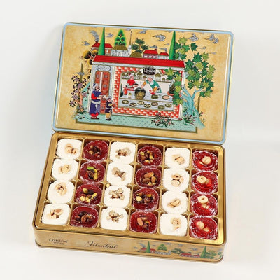 Lokum Atolyesi assorted Turkish delight with pomegranate pistachios hazelnuts walnuts 600g - Lokum Atolyesi