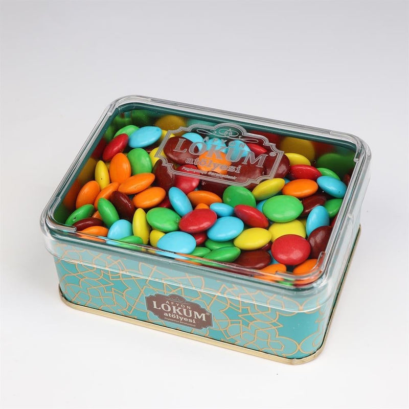 Lokum Atolyesi Bonibon chocolate dragee gluten-free vegan 170g metal tin - صورة 1