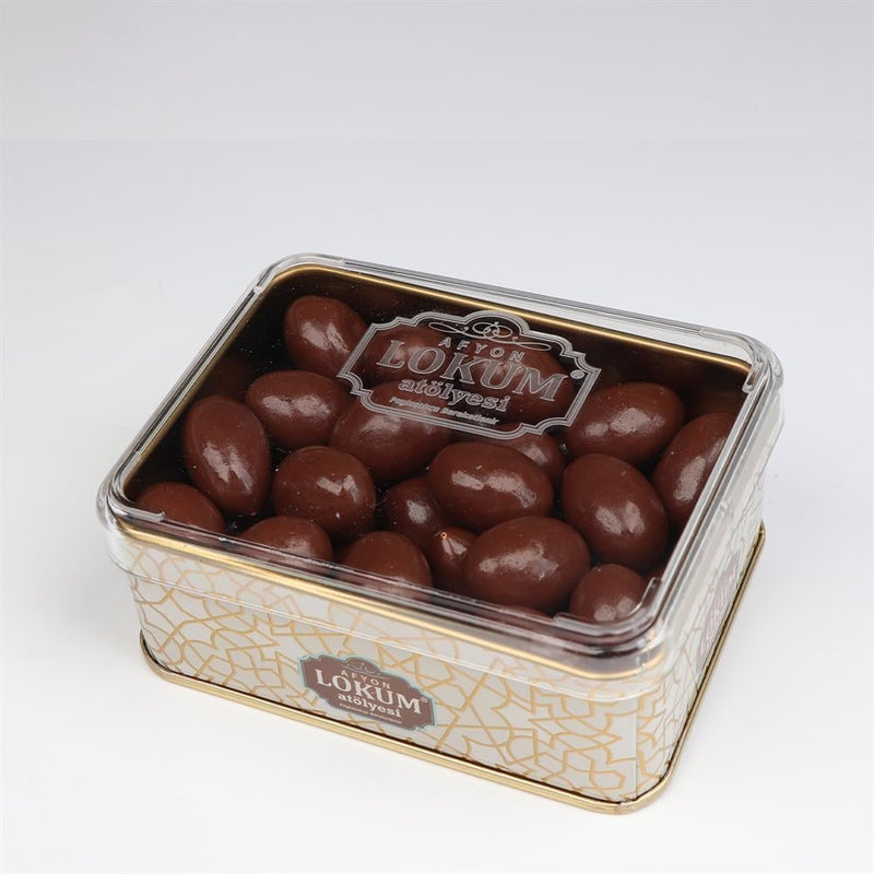 Lokum Atolyesi milk chocolate almond dragee gluten-free vegan 150g metal tin - صورة 1
