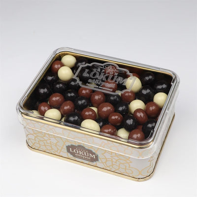 Lokum Atolyesi mix chocolate covered coffee dragee 150g metal tin