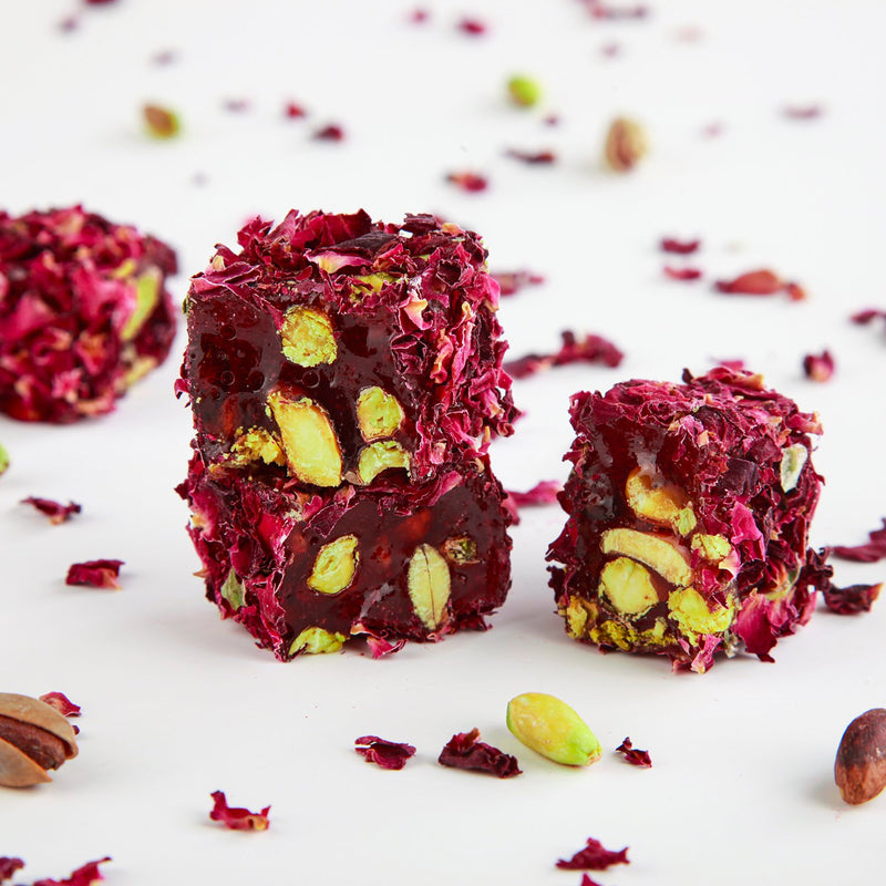 Lokum Atolyesi rose petal pistachio Turkish delight gluten-free vegan 500g - صورة 3