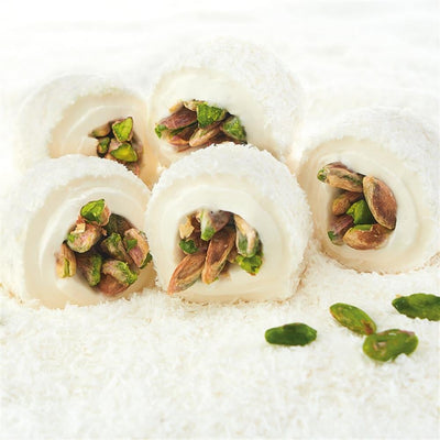 Lokum Atolyesi Sultan pistachio roll Turkish delight gluten-free vegan 500g - Lokum Atolyesi