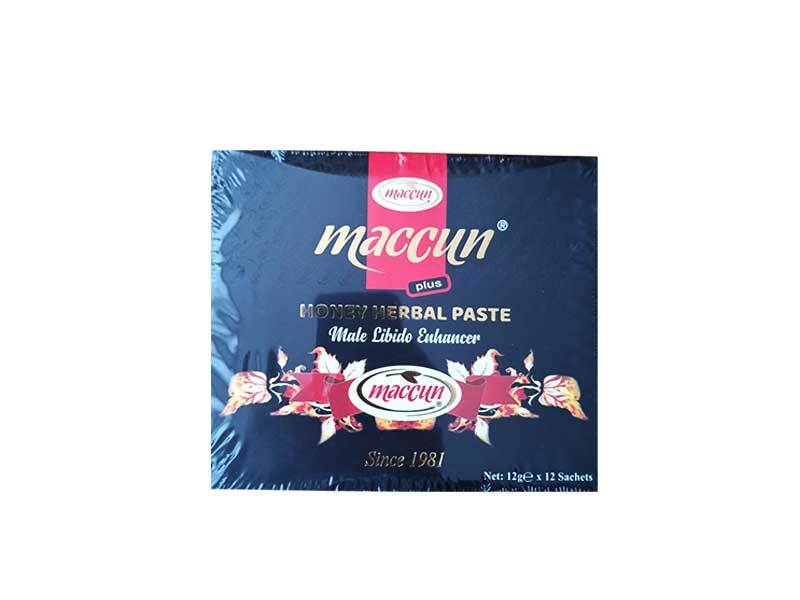 Maccun Plus Natural Paste – box containing 12 x 12g sachets with a traditional herbal blend - صورة 4