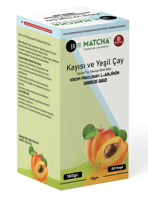 Matcha Premium Japanese L-Carnitine Apricot Matcha Tea 20 Sachets