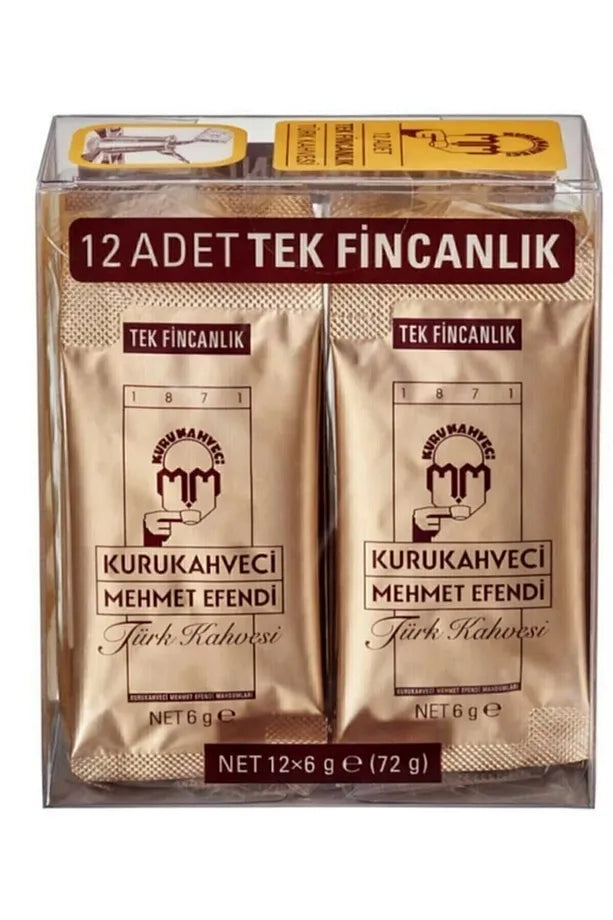 Mehmet Efendi Turkish Coffee 12 Pieces x 6g Pack - صورة 1