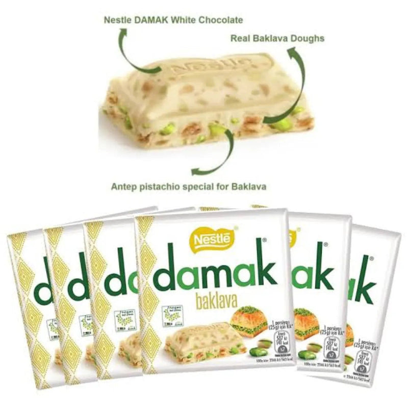 Nestle Damak Square Chocolate with Baklava Roll 60g - Nestle - Image 2