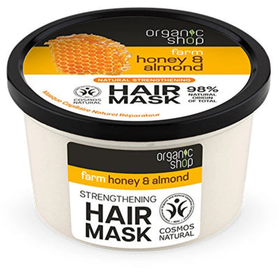 Organic Shop Honey & Almond Strengthening Hair Mask 250 ml jar - Organic Shop