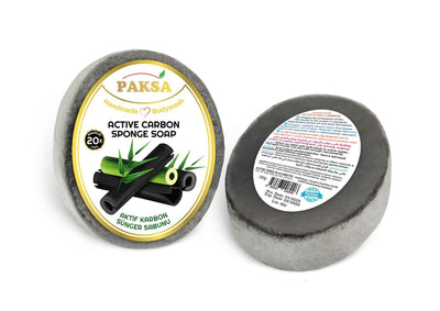 Paksa Activated Charcoal Handmade Sponge Soap 130g