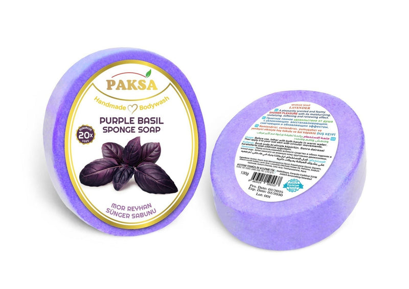 Paksa Purple Basil Handmade Sponge Soap 130g