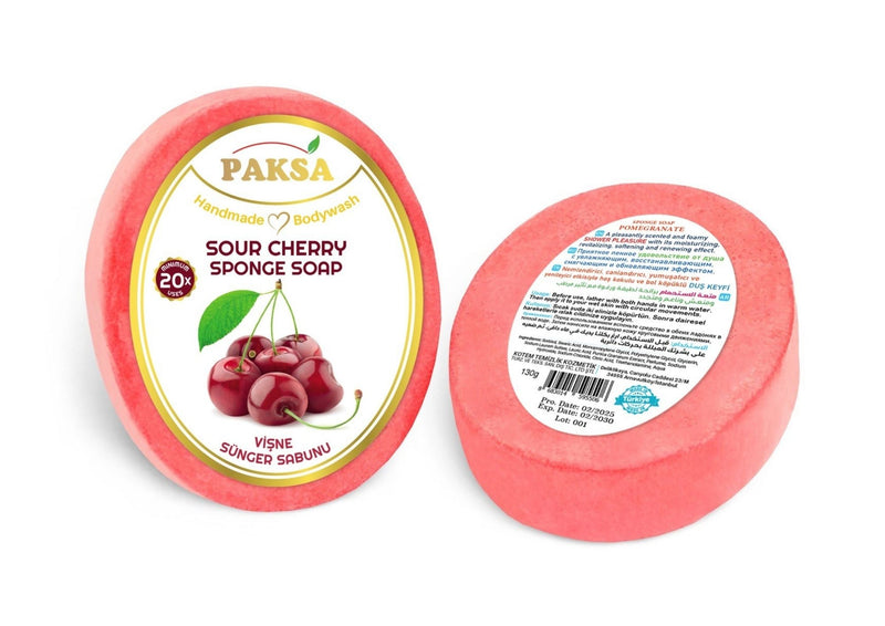 Paksa Sour Cherry Handmade Sponge Soap 130g