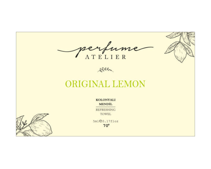 Perfume Atelier Original Lemon scented wet wipes 70 degrees pack of 50