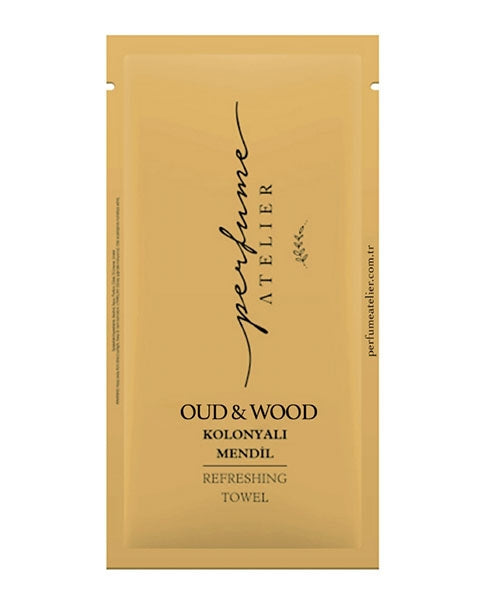Translation missing: ar.Perfume Atelier Oudwood scented wet wipes 70 degrees pack of 100 - Perfume Atelier - accessibility.image_number 1