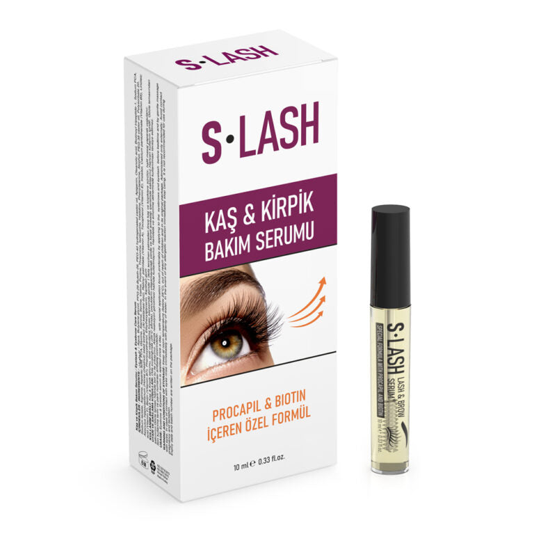 Translation missing: en.S-Lash Eyebrow &amp; Eyelash Serum with Procapil and Biotin 10 ml bottle with brush applicator - S-Lash - accessibility.image_number 1