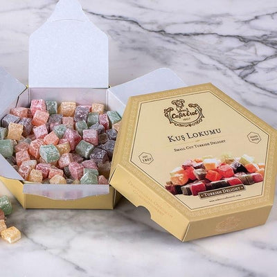 Sekerci Cafer Erol Bird Turkish Delight Hexagon Box 300g - Sekerci Cafer Erol