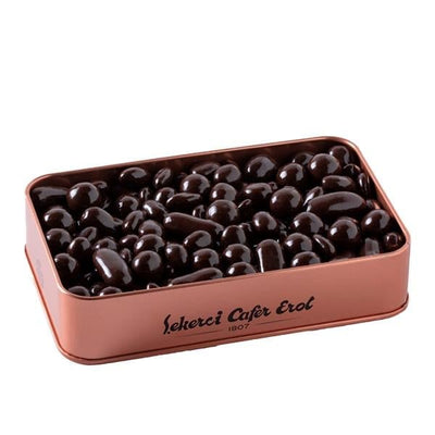Sekerci Cafer Erol Dark Chocolate Dragees Bronze Tin 300g - Sekerci Cafer Erol